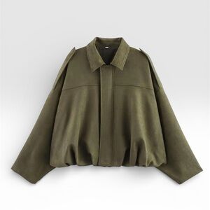 Olive Green Oversized Jacket